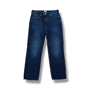 Tommy Jeans Straight Highrise Ankle Dark Wash Stretch Raw Hem Size 12 Size 31